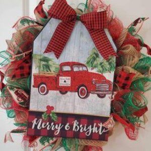 Christmas Red Truck Wreathj